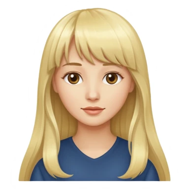 Woman very long flowing blonde hair With BANGS sticker