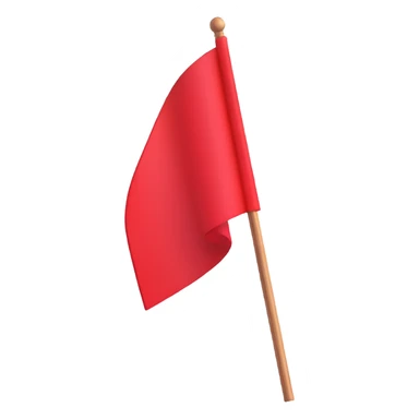 red flag on a wooden stick sticker