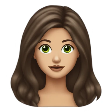 Selena Gomez with Green eyes and long chocolaté hair sticker