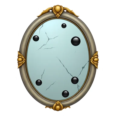 Haunted Mirror with some black dots on it \ sticker