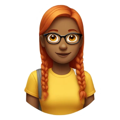 red-straight-haired-girl-glasses-yellow-shirt sticker