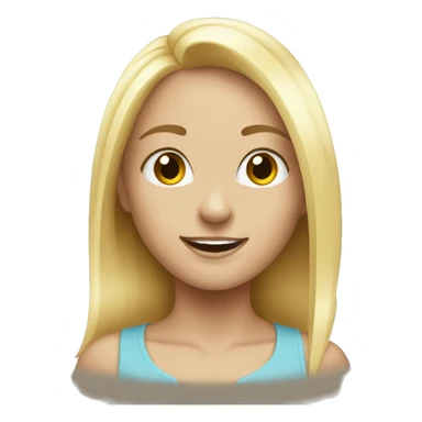 Energetic blonde girl white sticker