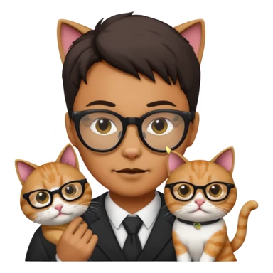 A professor snaps cat with black glasses acting cool sticker