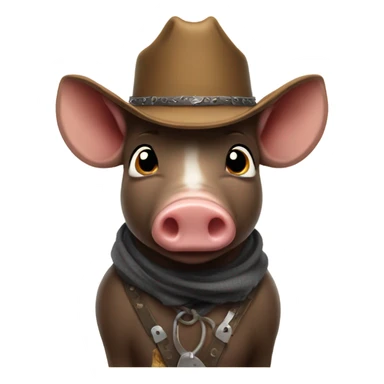 Wild pig in a cowboy hat sticker