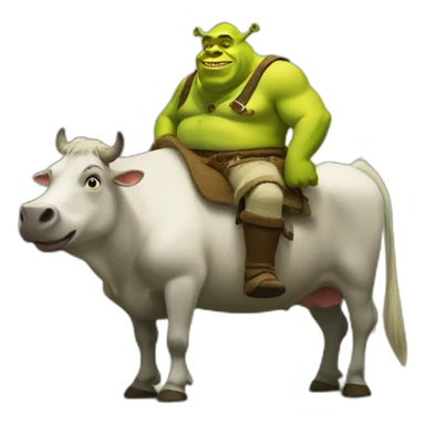 shrek sur une vache sticker