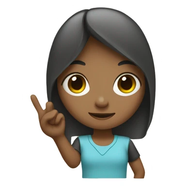 girl making a little sign with her hand sticker