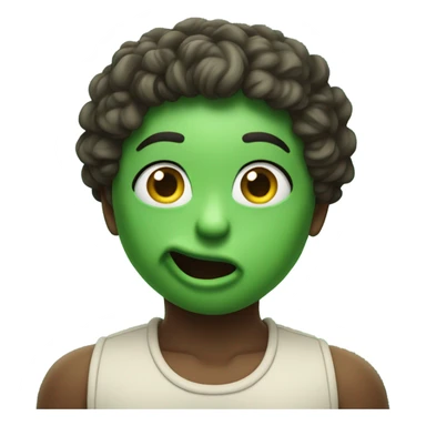 Green heart eyes blowing kiss sticker