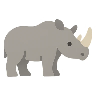rhino, flat color icon, clean and modern sticker