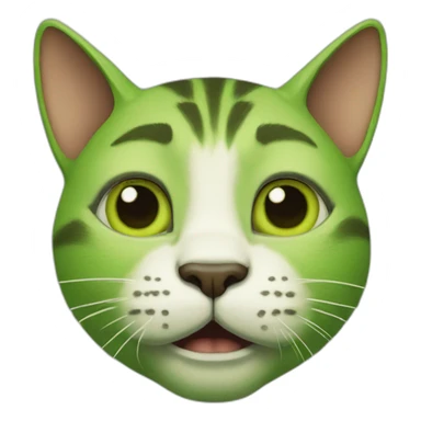 Cat-green-shrek sticker
