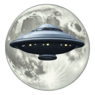 a ufo landing on moon sticker