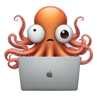 an octopus on a laptop sticker