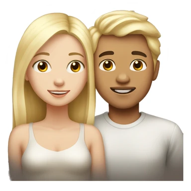 Light skin boy and white blonde girl in love  sticker