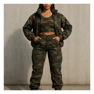 realistic full body camo baddie sticker