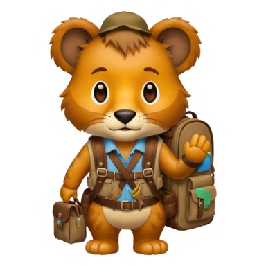  Safari Animal with Backpack  sticker