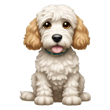 Cockapoo dog with apricot ears white body sticker