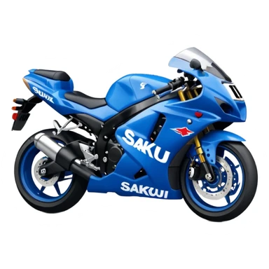 a Suzuki GSXR 1000 motorcycle with the word 'Sakqu' in smoky, drifting letters above it, emoji style sticker
