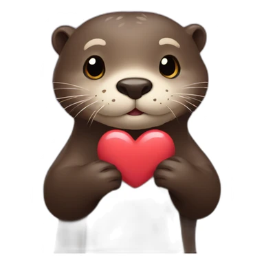 Emiji otter that makes a heart sticker