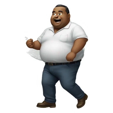 A big fatman farting to the moon sticker
