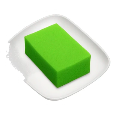 green flat square dish sponge sticker