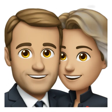 Macron avec sa femme sticker