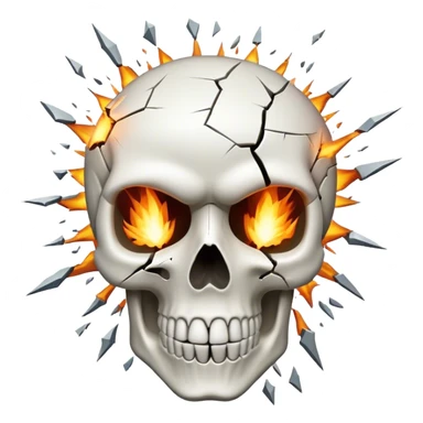 Skull emoji with exploding head sticker
