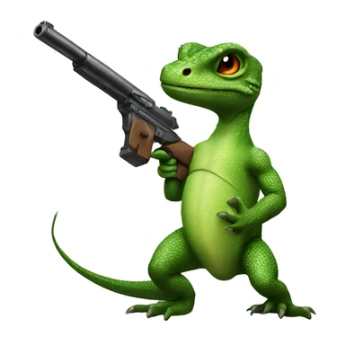 Lizard with a gun sticker