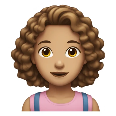 Girl with brown wavy hair and brown eyes sticker