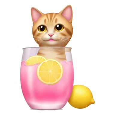 Cat making pink lemonade sticker