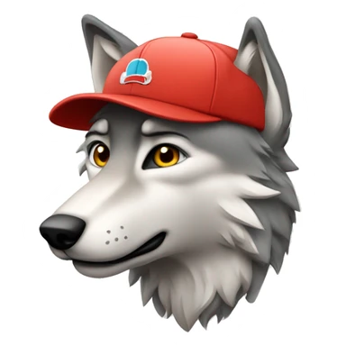 loup avec casquette sticker