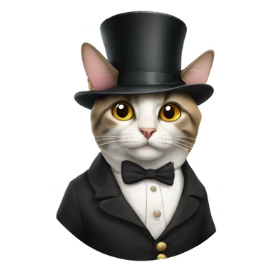 Cat wearing a monocle and top hat sticker