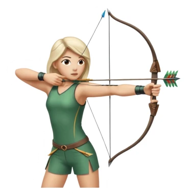 persona con un arco apuntando a una diana y con ropa de deporte sticker