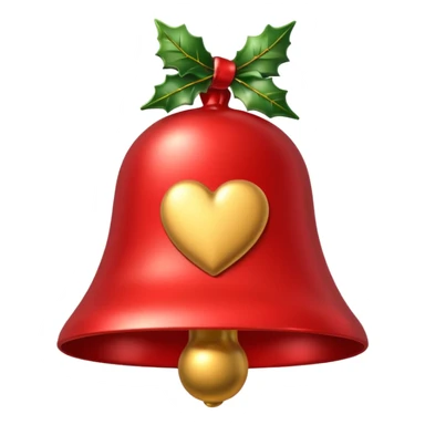 A kiss mark on a Christmas bell sticker
