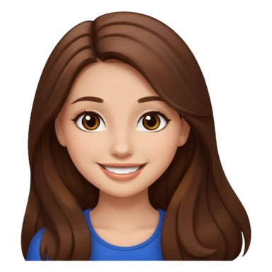 Pretty girl long hair Brown makeup sticker