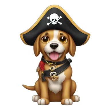 Dog with a pirate flag sticker
