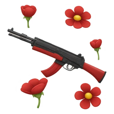 Arme rouge avec des fleurs dessinées sticker