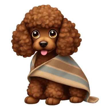 brown poodle with a blanket sticker