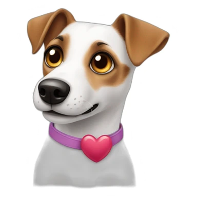 Jack russel with Heart-Shaped Eyes sticker