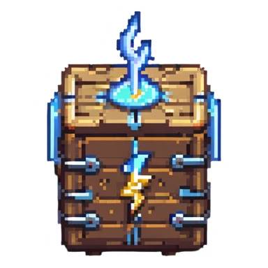 2d power up crate with lightning bolt sticker