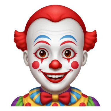buzz cut haired clown sticker