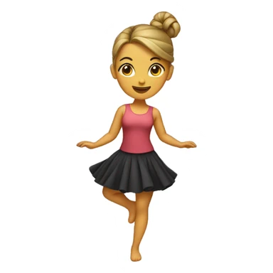 Dancing girl with a bun in  sticker