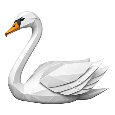 Origami swan only white. sticker