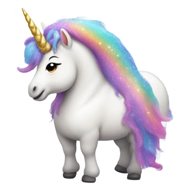 Fat sparkly unicorn  sticker