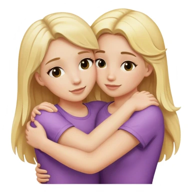 Two girls with blonde hair hugging each other sticker