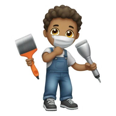 boy with angle polisher sticker