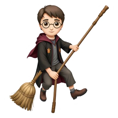Harry potter riding a broom sticker