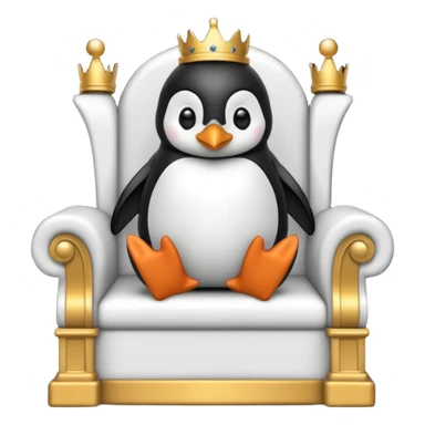 penguin on a throne sticker