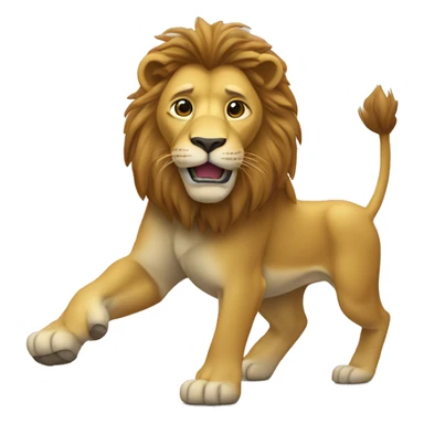 Un lion qui travaille sticker