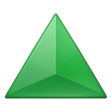 green upward-pointing triangle, exactly like the red triangle emoji 🔺 but green instead of red sticker
