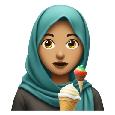 Palestinian girl eating ice cream sticker