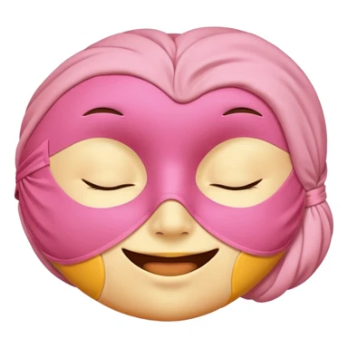 sleeping emoji with pink mask sticker